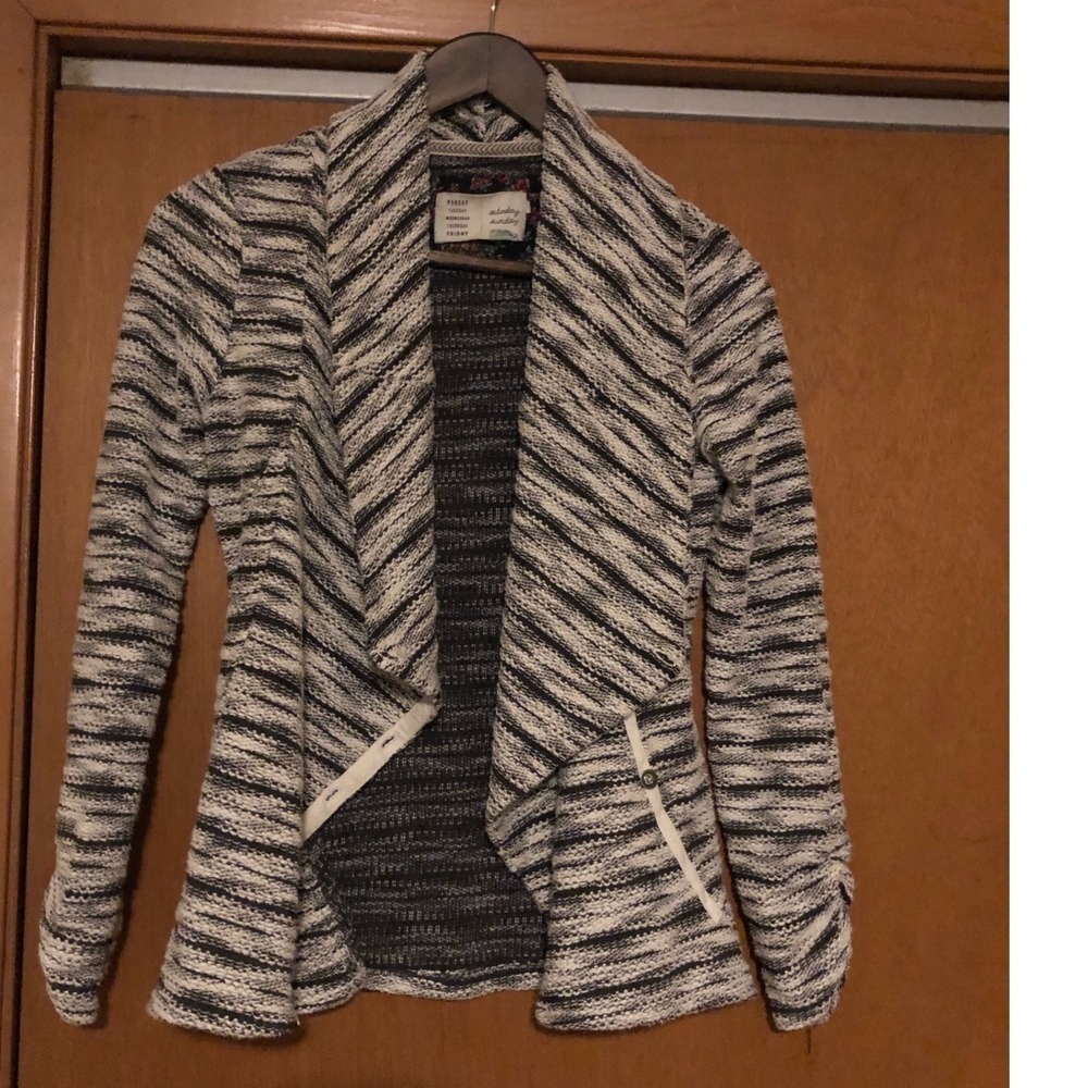 Anthropologie Saturday‎ Sunday Striped Knit Sidewinder Blazer Size Small